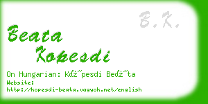 beata kopesdi business card